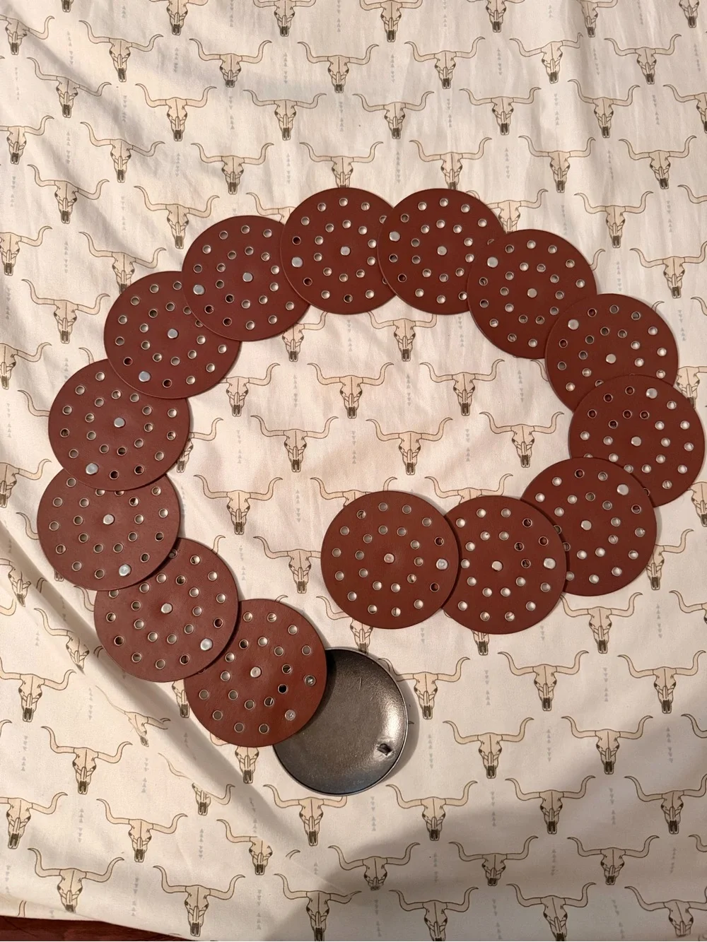 Amazon Brown Western Concho Belt with Silver-Tone Accents